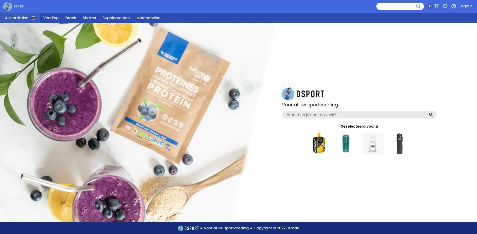 DSport Webshop homepagina
