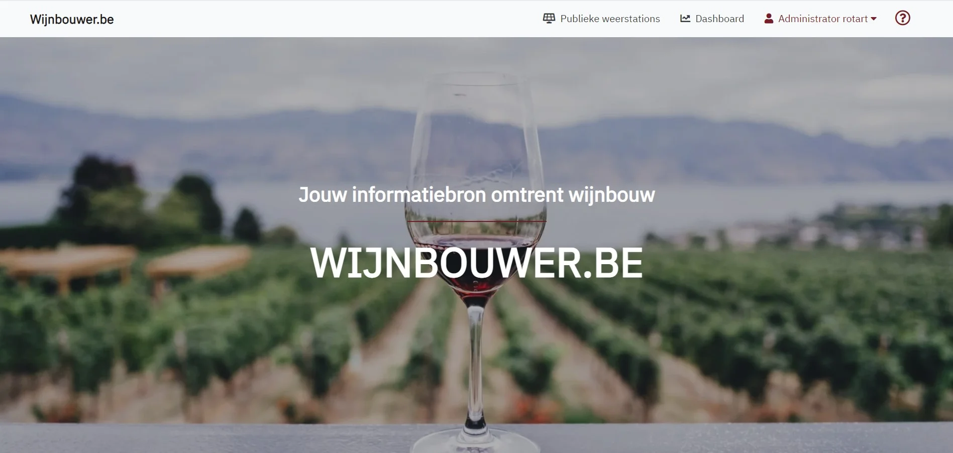 wijngaard monitoring applicatie homepagina